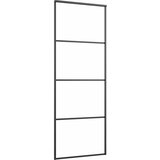  Klizna vrata od mutnog stakla ESG i aluminija 76 x 205 cm crna | shoptok.hr