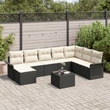 vidaXL set od 8 vrtnih sofa s jastučićima smeđi poli ratan Cijene
