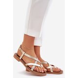 Zazoo Leather Flat Sandals With Intertwined Straps | Shoptok.si
