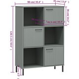  Regal za knjige sivi 90 x 35 x 128,5 cm od masivnog drva OSLO | Eponuda.ba