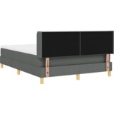 vidaXL Box Spring Krevet s Madracem Tamno Sivi 140x190 cm Tkanina, Uzglavlje s Dugmadi Tamno Sivo 140 cm Tkanina | shoptok.hr