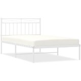  Metalni okvir za krevet s uzglavljem bijeli 100x200 cm | shoptok.hr