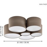 Eglo Pastore 1 plafonjera/6, e27, prom 990, tekstil siva/bijela | shoptok.hr