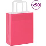 vidaXL Papirnate vrečke 50 kosov z ročaji roza 18x8x22 cm | Shoptok.si