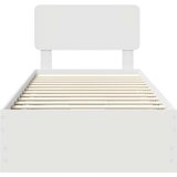 vidaXL Konstrukcija postelje Bela 75 x 190 cm Inženirsko leseno, (5000113718) | Shoptok.si