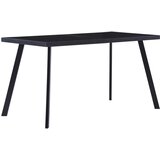  Blagovaonski stol crni 140 x 70 x 75 cm od kaljenog stakla | shoptok.hr