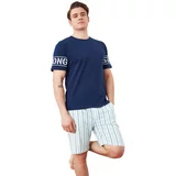 Trendyol Pajama Set - Navy blue - Plain