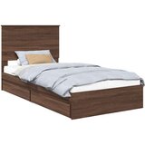  Krevet s od storage Smeđi hrast 100 x 200 cm Konstruirano drvo | shoptok.hr