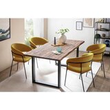 MID.YOU JEDILNA MIZA, v celoti masivno akacija naravne barve, črna | Shoptok.si