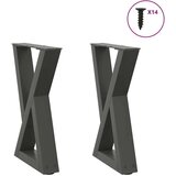  Noge za stolić 2 kom antracit 38x(42-43 3) cm čelik | shoptok.hr