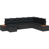 vidaXL Set Kauča za Vrt s Jastučićima Crni Poli Ratan | shoptok.hr
