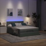 vidaXL Otomanska postelja z vzmetnico siv 140x190 cm blago Cene