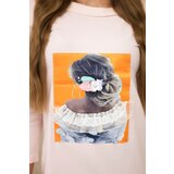 Kesi Dress with 3D graphics, lace powder pink | shoptok.hr
