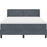 vidaXL Box Spring Krevet s Madracem Tamno Siva 160x200 cm Baršun | shoptok.hr