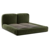 Micadoni Zelena oblazinjena zakonska postelja s prostorom za shranjevanje z letvenim dnom 160x200 cm Martina – | Shoptok.si