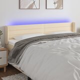  LED uzglavlje krem 183x16x78/88 cm od tkanine | shoptok.hr