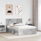  Krevetna konstrukcija Beton 140 x 190 cm Čvrsto borovo drvo | shoptok.hr