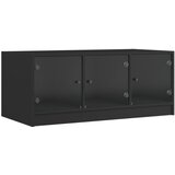  The Living Store Klubska mizica s steklenimi vrati črna 102x50x42 cm - Klubska Mizica, (21453458) | Shoptok.si