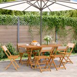 Maison Chic Zložljivi Vrtni Stoli - Stol za vrti 6 kosov bež blago in trden les JS3006, (21875977) | Shoptok.si