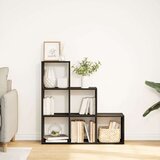 vidaXL Pregrada / regal za knjige 3 razina crni 99x29x99 cm drveni | shoptok.hr
