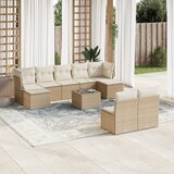 vidaXL 10-dijelni set vrtnih sofa s jastucima bež od poliratana | shoptok.hr