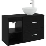vidaXL Set namještaja za kupaonicu 2 kom. Crni hrast Konstruirano drvo - Crni hrast | shoptok.hr