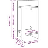  Pomoćni stolić s policom boja dimljenog hrasta 25,5x27x60 cm | shoptok.hr