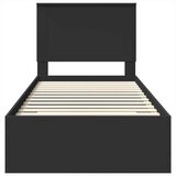  Konstrukcija postelje z vzglavjem Črna in srebrna 100 x 200 cm, (5000104195) | Shoptok.si