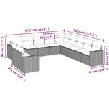 vidaXL 11-dijelni set vrtnih sofa od poliratana s jastucima crni | shoptok.hr