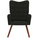 vidaXL Stolica za opuštanje crna baršunasta | shoptok.hr