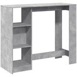  Barski stol s policom boja betona 124x46x103,5 cm drveni | shoptok.hr