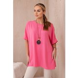 Kesi Oversized blouse with pendant light pink color Cijene