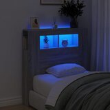 vidaXL LED posteljno vzglavje siva sonoma 100x18,5x103,5 cm inž. les Cene