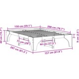  Konstrukcija postelje Rjava 150 x 200 cm Masivno borovo les, (5000127108) | Shoptok.si