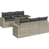 vidaXL 7-dijelni set vrtnih sofa svjetlosivi od poliratana | shoptok.hr