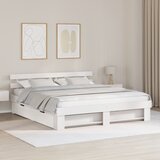vidaXL Krevetna konstrukcija Bijelo 180 x 200 cm Masivno drvo | shoptok.hr