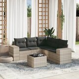  6-dijelni set vrtnih sofa od poliratana s jastucima svjetlosivi | shoptok.hr