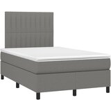 vidaXL Box spring postelja z vzmetnico temno siva 120x190 cm blago, (21111239) Cene