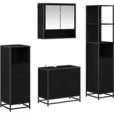 vidaXL Komplet pohištva za kopalnico 4 pcs Črni hrast 65 x 33 x 60 cm | Shoptok.si