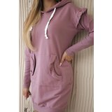 Kesi Dress with decorative ruffles and hood navy pink | Eponuda.ba