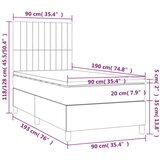 Box spring postelja z vzmetnico svetlo siv 90x190 cm žamet, (20846629) | Shoptok.si
