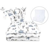 MimiNu Standard posteljina 5 dijelna 120x90 cm, Baloni i avioni, plava | shoptok.hr