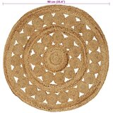  Tepisi za područja Prirodna Ø 90 cm Juta | Eponuda.com