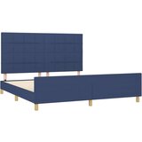  Posteljni okvir z vzglavjem moder 160x200 cm blago, (20905736) | Shoptok.si