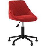 vidaXL Okretna Radna stolica - Uredska stolica crvena boja vina baršunasta | shoptok.hr