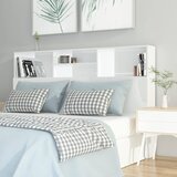 vidaXL Uzglavlje s ormarićem visoki sjaj bijelo 160 x 19 x 103,5 cm Cijene