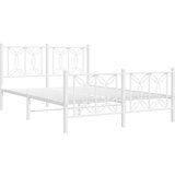Metalni okvir kreveta uzglavlje i podnožje bijeli 140 x 190 cm | shoptok.hr