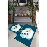 Panda in the water multicolor bathmat set (2 pieces) | ePonuda.com
