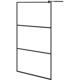 Pregrada za tuširanje s prozirnim staklom ESG crna 115 x 195 cm | shoptok.hr