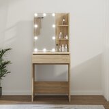 The Living Store Toaletna mizica z LED lučkami sonoma hrast 60x40x140 cm - Toaletna Mizica, (21671063) Cene